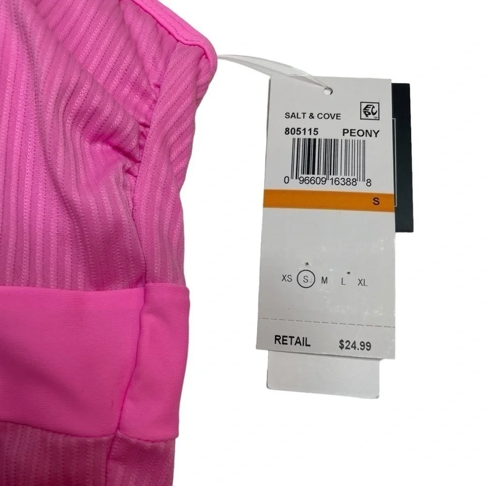 Salt + Cove Not What It Seams Swim Set Bikini Top and Bottoms Peony Pink S New